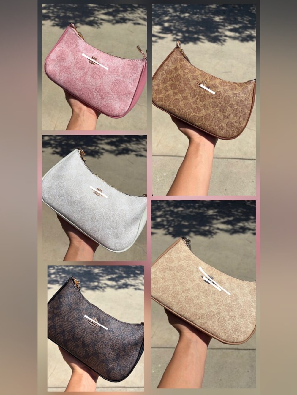 Coach Inspired Mini Shoulder Bag — Pink, Brown, White, Tan, Dark Brown Options